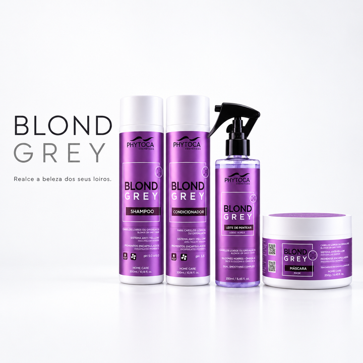 Kit Blond Grey Shampoo, Condicionador, Máscara e Leite de Pentear (4 produtos)