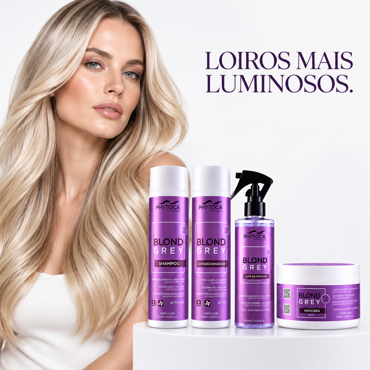 Kit Blond Grey Shampoo, Condicionador, Máscara e Leite de Pentear (4 produtos)