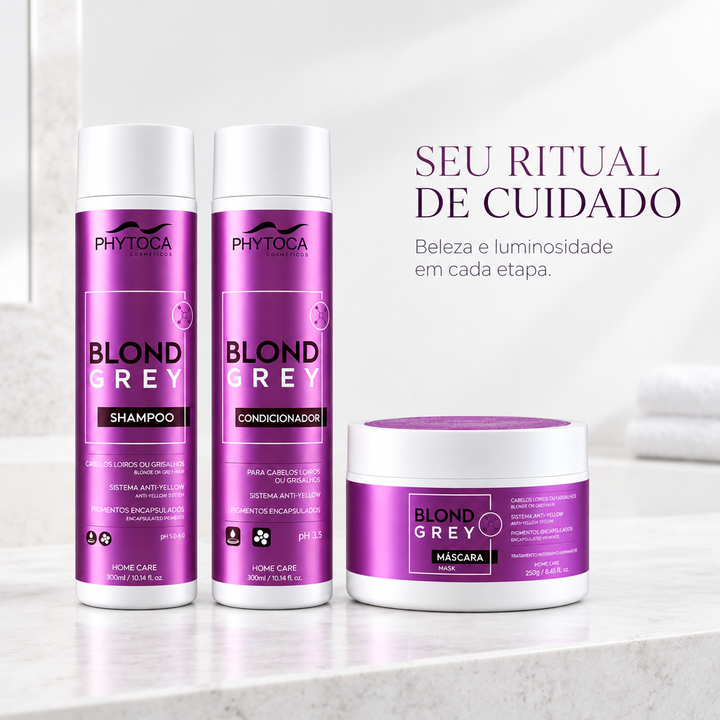 Kit Blond Grey (3 produtos) - Shampoo, Condicionador e Máscara