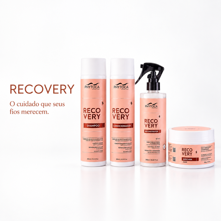 Kit Recovery Shampoo, Condicionador, Máscara e Reconstrutor 12 em 1 - (4 produtos)