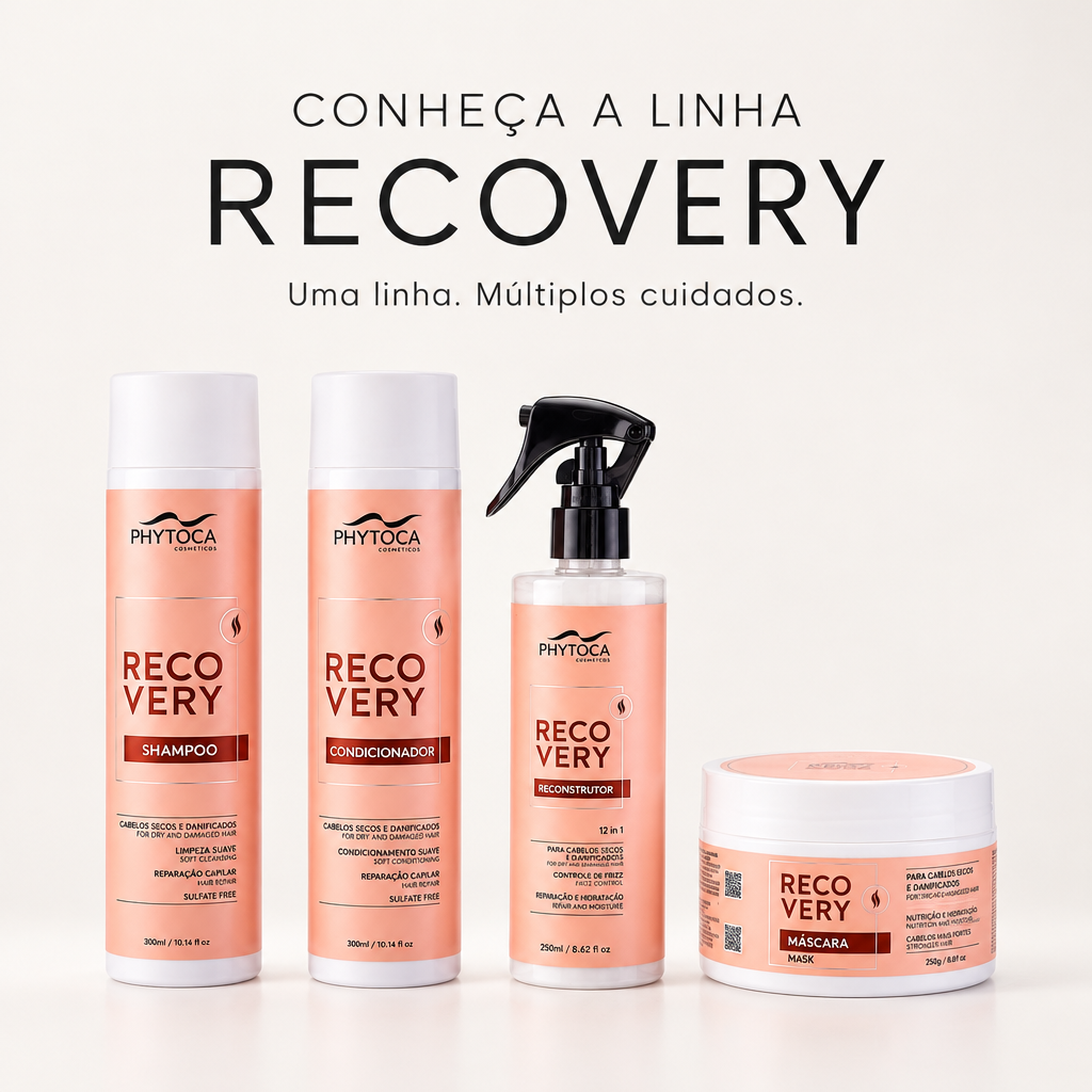 Kit Recovery Shampoo, Condicionador, Máscara e Reconstrutor 12 em 1 - (4 produtos)