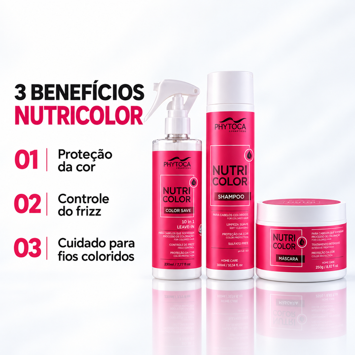 Kit Nutricolor Shampoo, Máscara e Leave-In