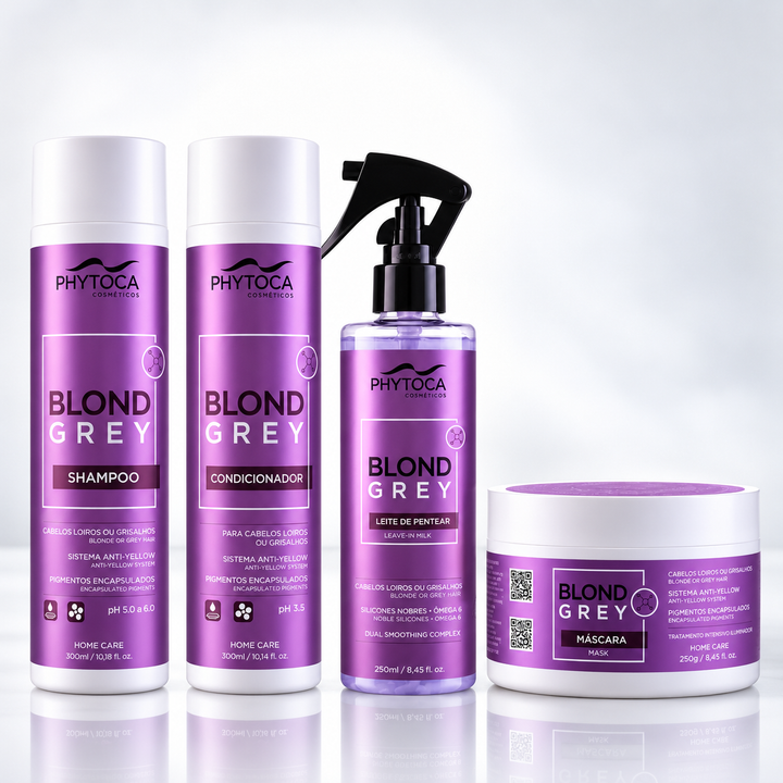 Kit Blond Grey Shampoo, Condicionador, Máscara e Leite de Pentear (4 produtos)