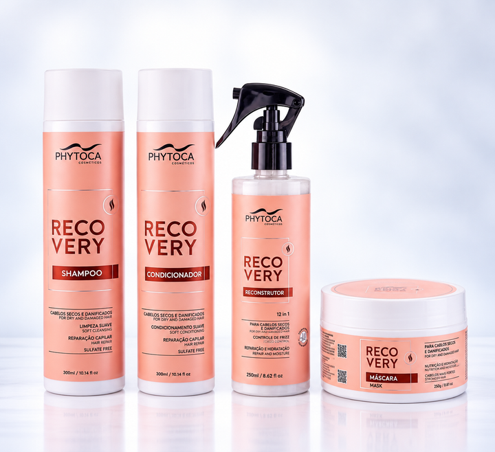 Kit Recovery Shampoo, Condicionador, Máscara e Reconstrutor 12 em 1 - (4 produtos)