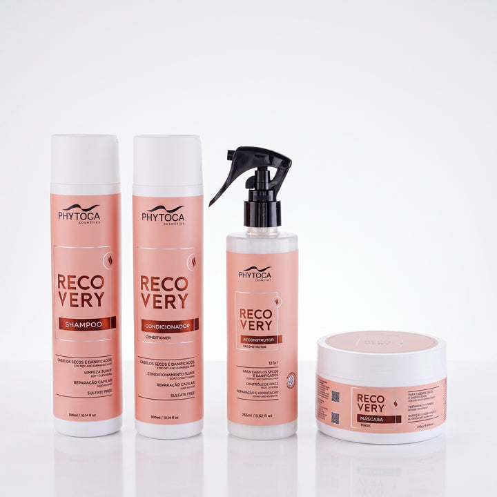 Kit Recovery Shampoo, Condicionador, Máscara e Reconstrutor 12 em 1 - (4 produtos)
